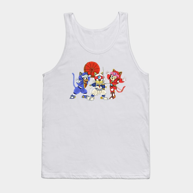 Samurai Pizza Cats, retro, vintage, Manga Tank Top by RainbowRetro